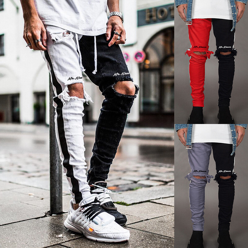 slim straight ripped jeans